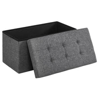 Thumbnail for SONGMICS 76cm Folding Storage Ottoman Bench Foot Rest Stool Dark Gray