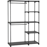 Thumbnail for SONGMICS Portable Closet Wardrobe with 2 Hanging Rods Black