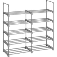 Thumbnail for SONGMICS 10-Tier Metal Shoe Rack Customizable Design Grey