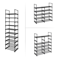 Thumbnail for SONGMICS 10-Tier Metal Shoe Rack Customizable Design Black