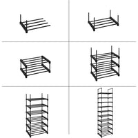 Thumbnail for SONGMICS 10-Tier Metal Shoe Rack Customizable Design Black