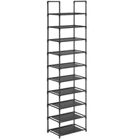 Thumbnail for SONGMICS 10 Tier Metal Shoe Rack Non-Woven Fabric Shelves Black