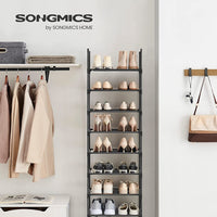 Thumbnail for SONGMICS 10 Tier Metal Shoe Rack Non-Woven Fabric Shelves Black