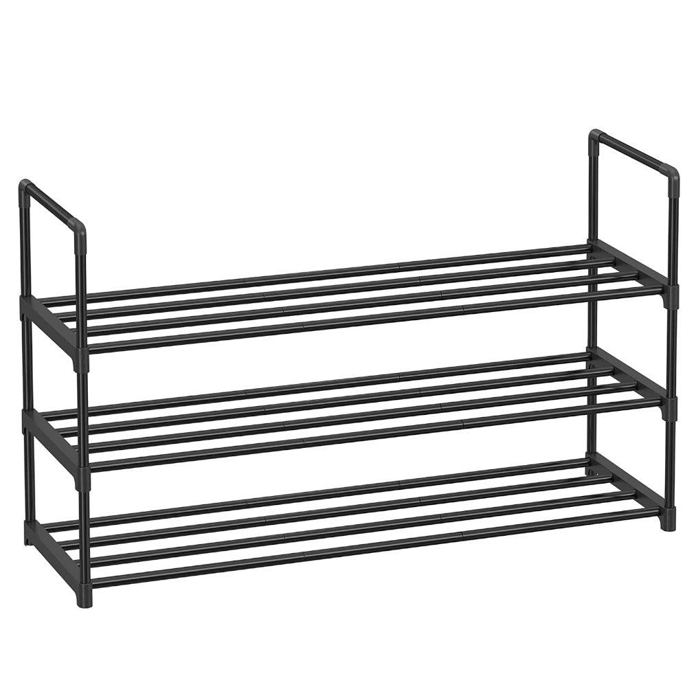 SONGMICS 3-Shelf Metal Shoe Rack Entryway Black