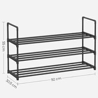 Thumbnail for SONGMICS 3-Shelf Metal Shoe Rack Entryway Black