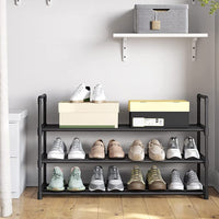 Thumbnail for SONGMICS 3-Shelf Metal Shoe Rack Entryway Black