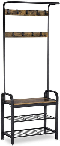 Thumbnail for VASAGLE Coat Rack Stand Height 183 cm Rustic Brown and Black