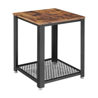 Thumbnail for VASAGLE Coffee Table with Mesh Shelf Rustic Brown and Black