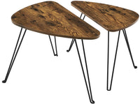 Thumbnail for VASAGLE Nesting Table Triangle Rustic Brown and Black