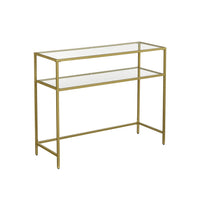 Thumbnail for VASAGLE Console Table with Tempered Glass Gold Colour