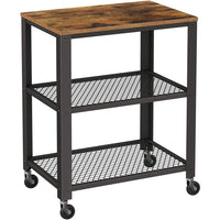 Thumbnail for VASAGLE Serving Cart Trolley Rustic Brown