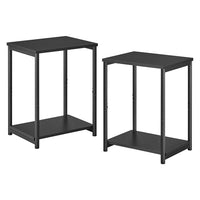 Thumbnail for VASAGLE Side Table Set of 2 Charcoal Gray and Black with Storage Shelf