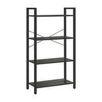 Thumbnail for VASAGLE 4-Tier Bookshelf Storage Rack with Steel Frame for Living Room Office Study Hallway Industrial Style Charcoal Grey and Black