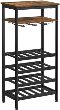 Thumbnail for VASAGLE Wine Rack Rustic Brown and Black