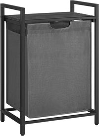 Thumbnail for VASAGLE Laundry Hamper with Shelf and Pull-Out Bag 65L Black and Gray