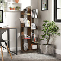 Thumbnail for VASAGLE Tree-Shaped Bookcase with 8 Storage Shelves Rounded Corners Rustic Brown