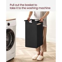 Thumbnail for VASAGLE Laundry Basket with Shelf and Pull-Out Bags Rustic Brown and Black