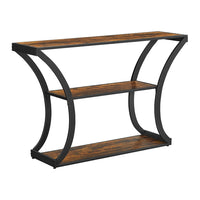 Thumbnail for VASAGLE Console Table with Curved Frames with 2 Open Shelves Rustic Brown and Black