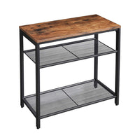 Thumbnail for VASAGLE INDESTIC Side Table 3-Tier End Table with Mesh Shelves Industrial Design Rustic Brown