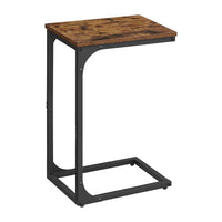 Thumbnail for VASAGLE Slim End Table with Metal Frame Industrial Rustic Brown and Black