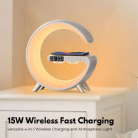 Thumbnail for VOCTUS 5 in 1 Bedside Table Lamp with 15W Quick Wireless Charger (White)