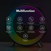 Thumbnail for VOCTUS 5 in 1 Bedside Table Lamp with 15W Quick Wireless Charger (Black)