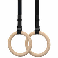 Thumbnail for VERPEAK Wooden Gymnastic Rings with Adjustable Straps Heavy Duty Exercise Gym Rings Wooden