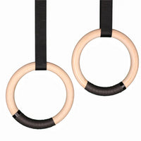 Thumbnail for VERPEAK Wooden Gymnastic Rings 32mm for Gym Exercise Fitness Wooden