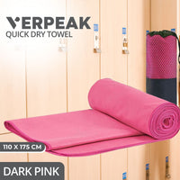 Thumbnail for VERPEAK Quick Dry Gym Sport Towel 110*175CM (Dark Pink)