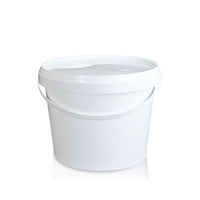 Thumbnail for Bulk 10x 2L Plastic Buckets + Lids - Empty White With Handle - Small Food Pail