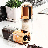 Thumbnail for Salt and Pepper Grinder - 180ml Glass Design + Rose Gold Bottle Manual Hand Mill