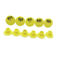 Thumbnail for 1-100 Cattle Number Ear Tags Set - Round Yellow Pig Sheep Goat Livestock Label