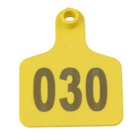 Thumbnail for 1-100 Cattle Number Ear Tag 6x7cm Set -Medium Yellow Cow Sheep Livestock Label