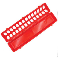 Thumbnail for 50cm Long Poultry Feeder Chicken Feeding Trough Red Plastic Flip Top Container