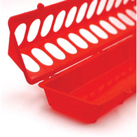 Thumbnail for 50cm Long Poultry Feeder Chicken Feeding Trough Red Plastic Flip Top Container