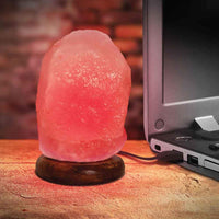 Thumbnail for Red USB Himalayan Pink Salt Lamp - Colour Light Bulb - Mini Natural Rock Crystal