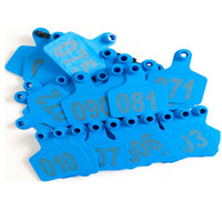 Thumbnail for 1-100 Cattle Number Ear Tags 6x7.5cm Set - Medium Blue Cow Sheep Livestock Label