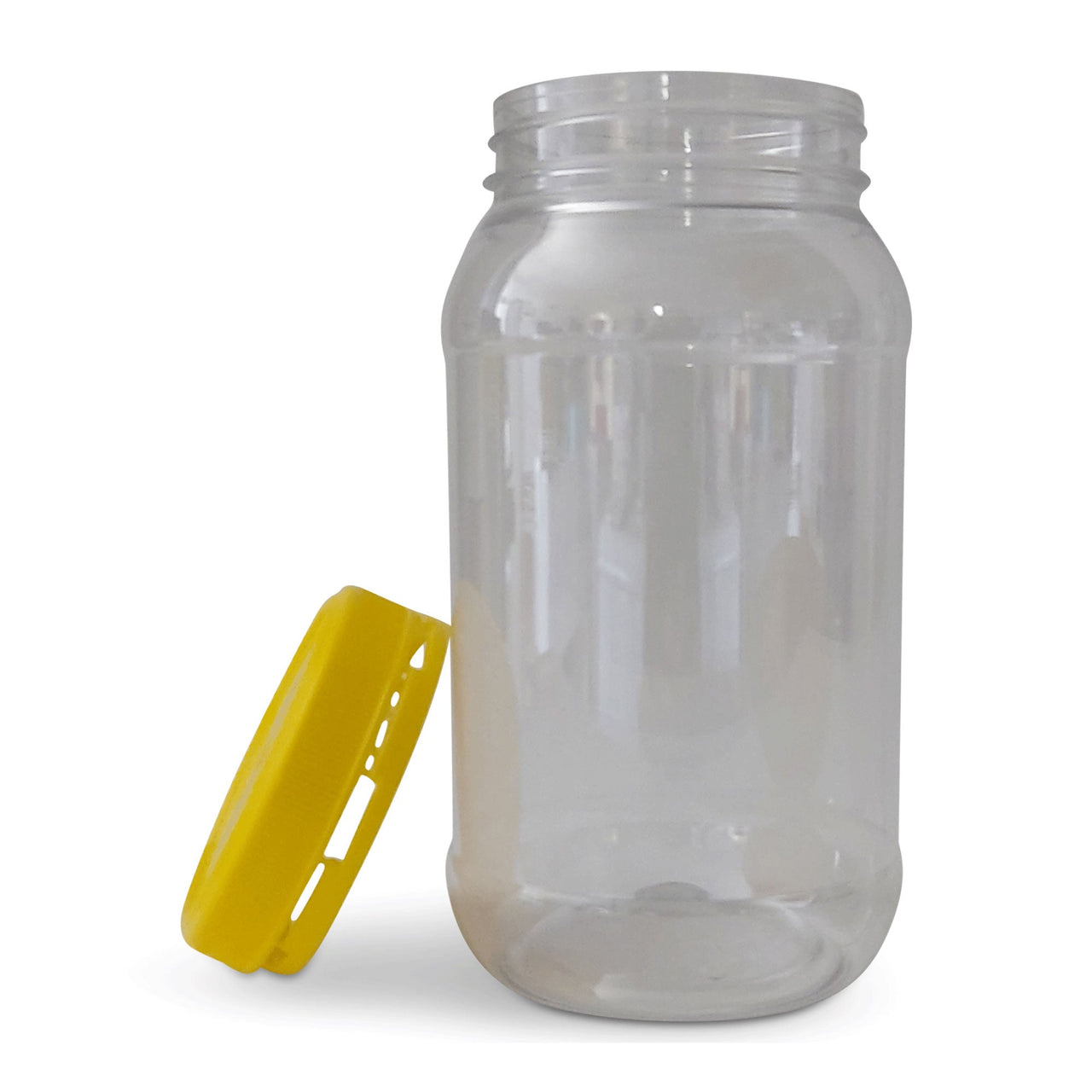 10x 1Kg Plastic Honey Jars + Lids - Round Clear Food Grade Packaging Containers