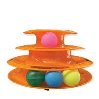Thumbnail for Interactive Cat Track Tower 3 Level LED Ball with Light - Kitten Chase Play Toy