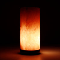 Thumbnail for 12V 12W Cylinder Himalayan Pink Salt Lamp Carved Rock Crystal Light Bulb On/Off