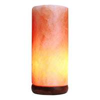 Thumbnail for 12V 12W Cylinder Himalayan Pink Salt Lamp Carved Rock Crystal Light Bulb On/Off