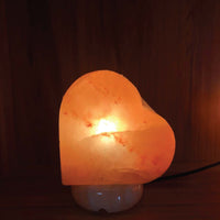 Thumbnail for 12V 12W Heart Himalayan Pink Salt Lamp Carved Rock Crystal Light Bulb On/Off Switch
