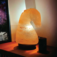 Thumbnail for 12V 12W Horse Himalayan Pink Salt Lamp Carved Knight Rock Crystal Light Bulb On/Off