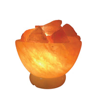 Thumbnail for 12V 12W Fire Bowl Himalayan Pink Salt Lamp Carved Rock Crystal Light Bulb On/Off