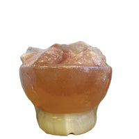 Thumbnail for 12V 12W Fire Bowl Himalayan Pink Salt Lamp Carved Rock Crystal Light Bulb On/Off