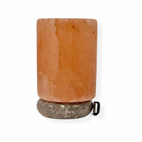 Thumbnail for USB Himalayan Salt Lamp - Cylinder Carved Shape Pink Crystal Rock LED Light