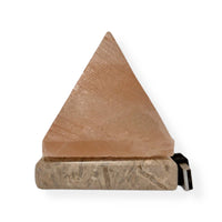 Thumbnail for USB Himalayan Salt Lamp - Pyramid Triangle Carved Shape Pink Crystal Rock Light