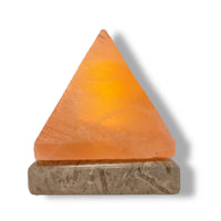 Thumbnail for USB Himalayan Salt Lamp - Pyramid Triangle Carved Shape Pink Crystal Rock Light