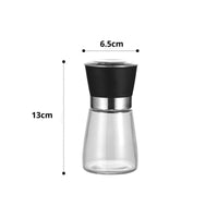 Thumbnail for 12x 150ml Glass Salt or Pepper Grinder 12cm - Adjustable Ceramic Core Short Mill