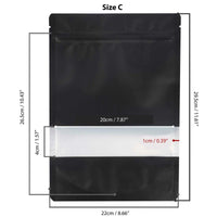 Thumbnail for 400 Resealable Mylar Stand Up Bags 29.5x22cm - Black Food Packaging Zip Pouch